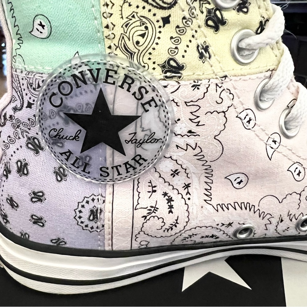 Converse Chuck Taylor All Star High-Top Pastel Bandana Sneaker Womens Paisley - Picture 3 of 13